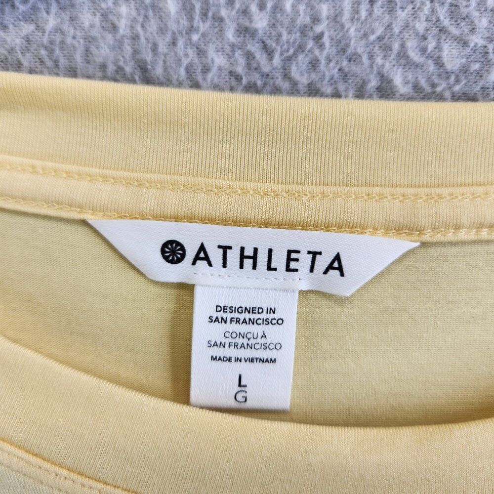 Athleta Light Yellow Short Sleeve Draped Tee - Picture 10 of 14